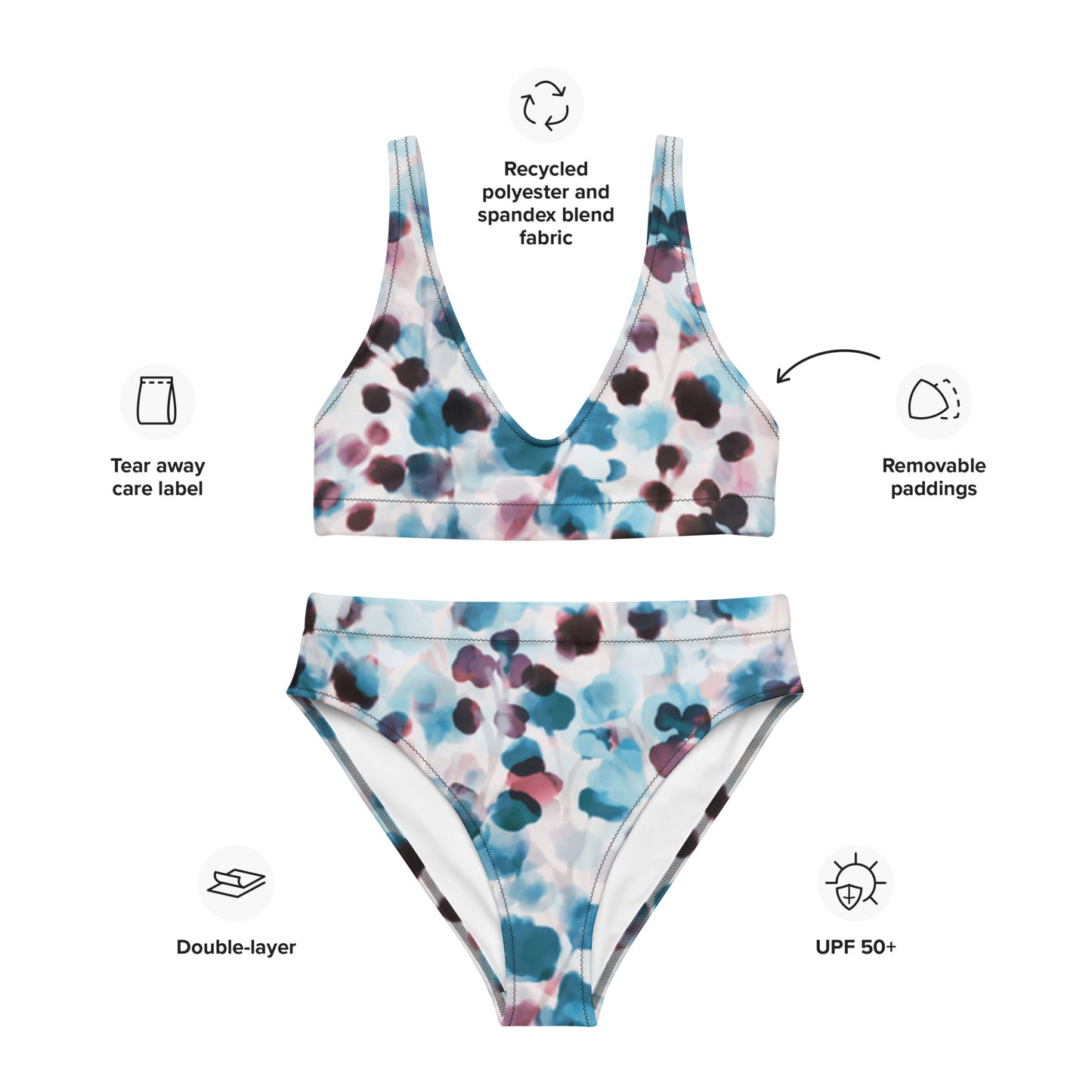 Recycled high-waisted bikini