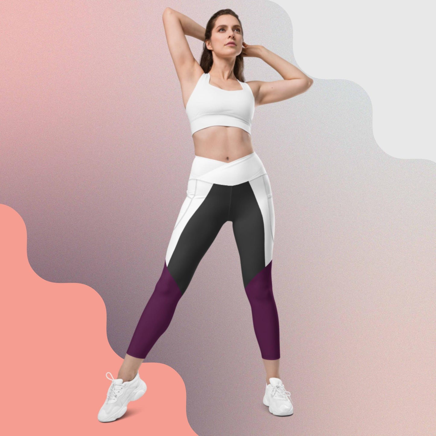 Crossover leggings with pockets