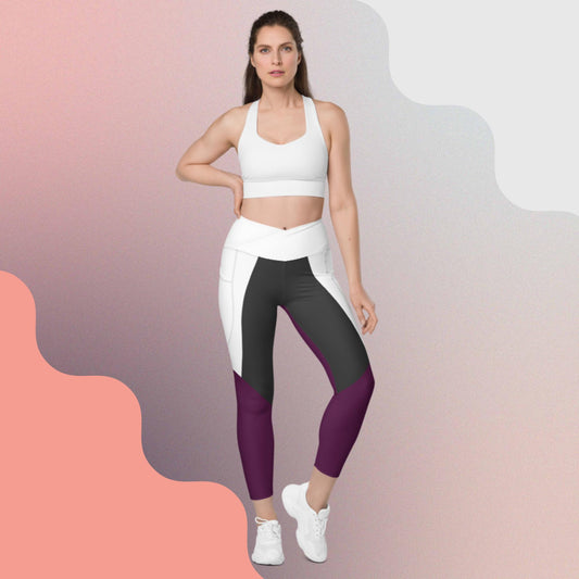 Crossover leggings with pockets