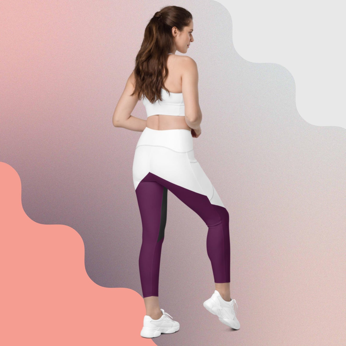 Crossover leggings with pockets